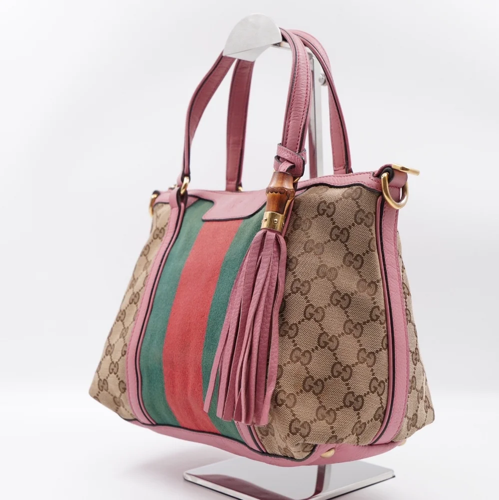 Gucci Pink and Beige Tote Bag - Picture 4 of 16